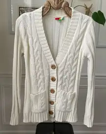 Fervour ModCloth Fisherman Cardigan Sweater Ivory L