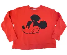 Zara Disney Mickey Mouse Red Graphic Sweatshirt Further Imagination Cropped M