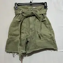 Zara Olive Green High-Waisted Women's Shorts‎ size 0
