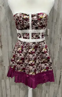 New Forever 21 Floral Babydoll Tube Top Mini Dress Y2K Womens Medium Tulle Girly