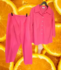 Catherine's Pink Pants Suit with button Up Top‎ and Matching Bottom