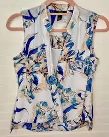 Alfani Petite Blue Floral Print Blouse