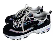 Skechers D’Lites Whimsical Dream Sneakers Black Multi Women’s Size 9 Comfort