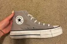 Converse Gray Platform High-Top Sneakers