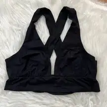 Aerie Chill Play Move Crisscross Strap Black Bralette Women's Small