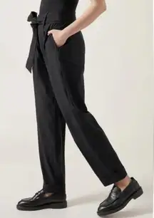 Athleta cardiff pant waist‎ tie light weight in black womens size 10