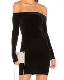 Bailey 44 Dress Black Stroke of Midnight Off-the-Shoulder Velvet Cocktail Sz XS