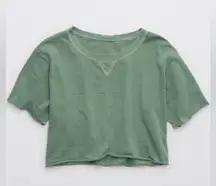 Offline by Aerie Oversized Lightweight Slouchy Green T-Shirt Size XL