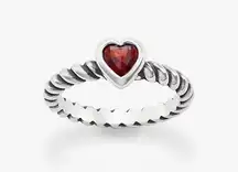 Gemstone Heart Twisted Wire Ring