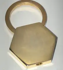 Gold Tone Vintage Hexagon Key Holder Keychain