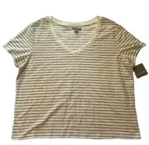 Falls Creek Ottoman V Neck Tee - White - Women’s Size XL