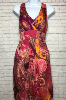 Mattox Pink & Orange Halter Chiffon Party Dress