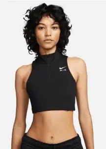 Nike Air Dri-Fit Womens 1/2 Zip Tank Size Medium Cropped Mock Neck