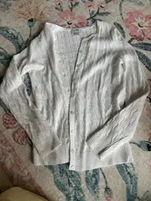 Loft Knit Cardigan Sweater White