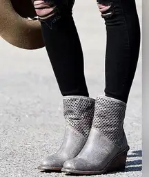 NWT Bed Stu Brown Leather Cobbler Duchess Perforated Wedge Boots Women size 8