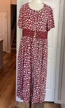 Susan Bristol vintage teacup print cottage core midi dress