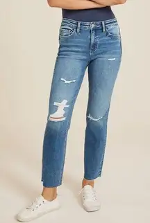 VERVET™ High Rise Ripped Straight Jean