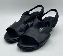 SAS Women's Suntimer Black Leather Hook & loop strap Tripad Comfort  Sandals 8M