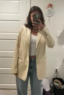 ZARA cream oversized blazer