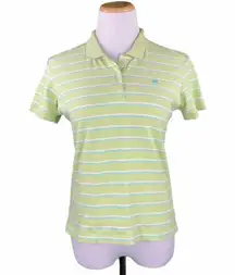 Preppy Lime Green Striped Polo Shirt