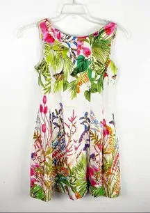 ZARA  Basic Floral Pleated Sleeveless Lined Dress, Size Medium