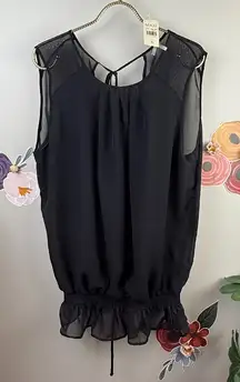 Max Rave Sheer Open Back Tunic Top - Size - XL
