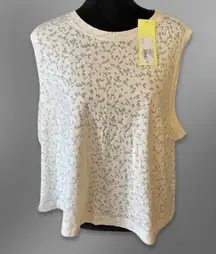 All in Motion Tank Top Breathable Stretchable Fabric Relaxed Fit Cream W 3X NWT