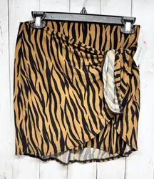 Show Me Your Mumu Skirt Women Medium Why Knot Taupe Tiger Mini Pull On Animal