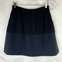 2 Tone A Line Mini Skirt Colorblock Navy Blue Retro Minimalist Preppy S