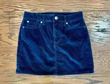 Blue Corduroy Mini Skirt