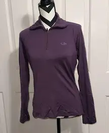 ICEBREAKER Purple Merino 260 Bodyfit Quarter Zip