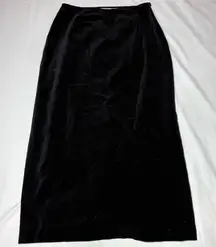 Vintage Signature Expressions Black Velvet Long Pencil Maxi Skirt Whimsgoth