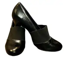 Alex Marie Black High Heel Pump Elastic Strap Size 8.5 M