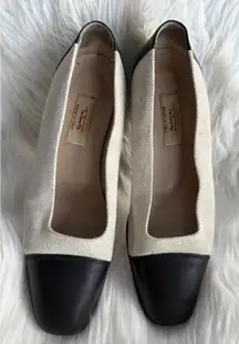 Talbots Women's Two-Tone Fabric and Leather Flats Size 7