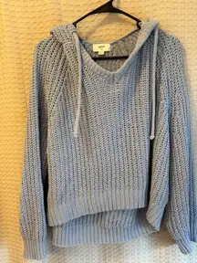 Aerie Light Blue V-Neck Sweater Hoodie