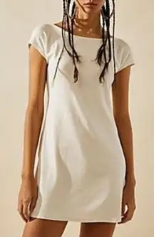 Free People Rosalia Good Feels open back white mini dress