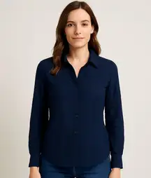 Jack Rogers Deep Blue Women's Button-Down Shirt