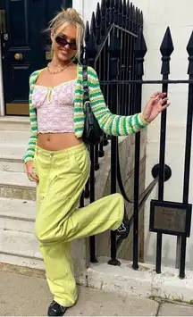 NWT THE KRIPT Royal Wide Leg High Rise Jeans in Avocado