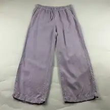 Splendid Light Lavender Linen Blend Pull On Cropped Pant S