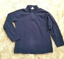 L.L.Bean  Navy Quarter Zip Fleece Jacket Size Sm