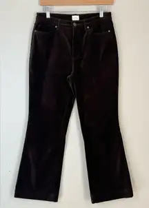 Ann Mashburn Kendall Flare 5-Pocket Jean Pants Brown Velvet Sz 28