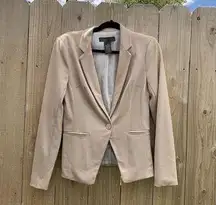 Suzy Shier Womens Suit Jacket Blazer Beige Long Sleeve Small Petite Work