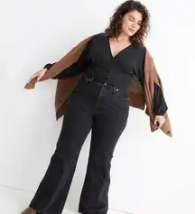 Madewell Baggy Flare Jeans in Lunar Wash versatile black high waisted size 32