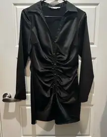 ZARA Long Sleeve Satin Dress