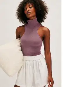 Free People Always Ready Seamless Turtleneck Tank Aged Red M/L