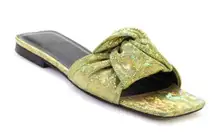 BY FAR Woman Sandals Light Green Size 10 Soft Leather Hologram