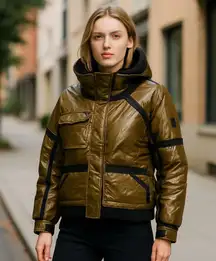 NWOT Free People Movement Vagabond Fleece Olive Green  Oversized Bomber Jacket