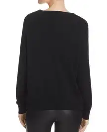 Alice + Olivia Base Wool Sweater Size XS Black Slouchy Oversized Pullover Angora