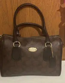 COACH F34084 SIGNATURE MINI BENNETT SATCHEL LIGHT GOLD/BROWN/BLACK