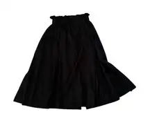 Everlane Women's Black 100% Cotton A-line Midi Skirt Size Small